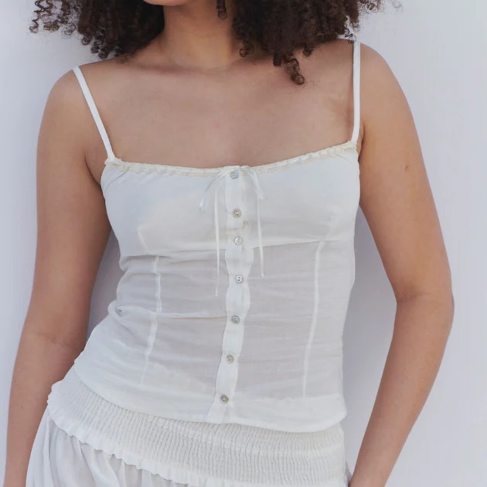 Frankie’s Bikinis Button-Up Camisole Top